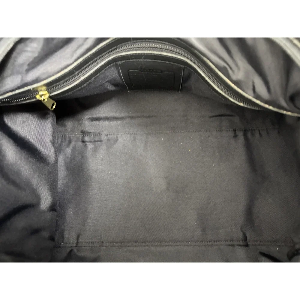 COACH OLD COACH 2-Way Boston Bag Black Leather Shoulder Duffle Vintage 0595